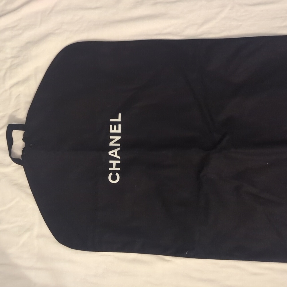 New Chanel 38" Signature Black Canvas Garment Bag Cover